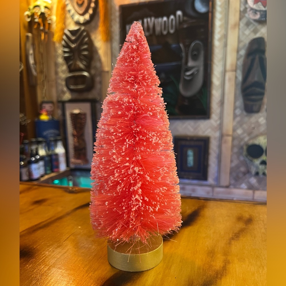 Vintage Style bottle Pink Brush Tree - 10” Tall  (NWT)